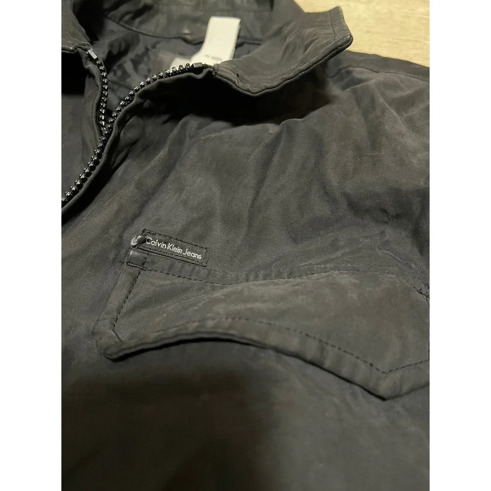 Calvin Klein Mens Work Style Jacket Bomber Black Size XL Full Zip‎